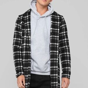 Fashion Nova Unisex Black White Overcoat